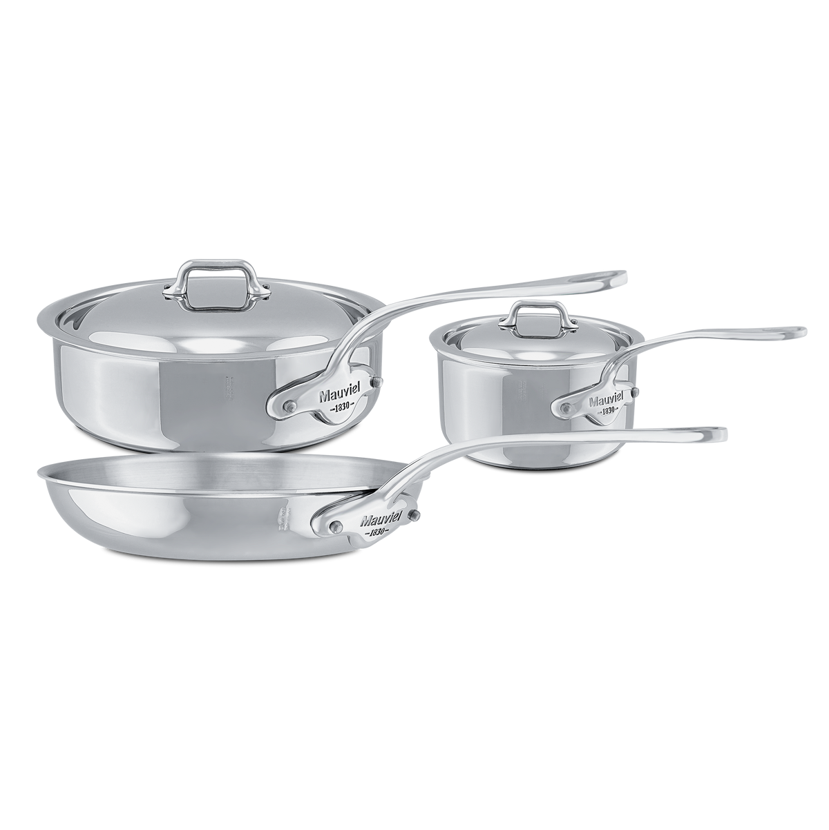 Mauviel 1830 M'COOK 5-Ply 5-Piece Cookware Set With Cast Stainless Steel Handles