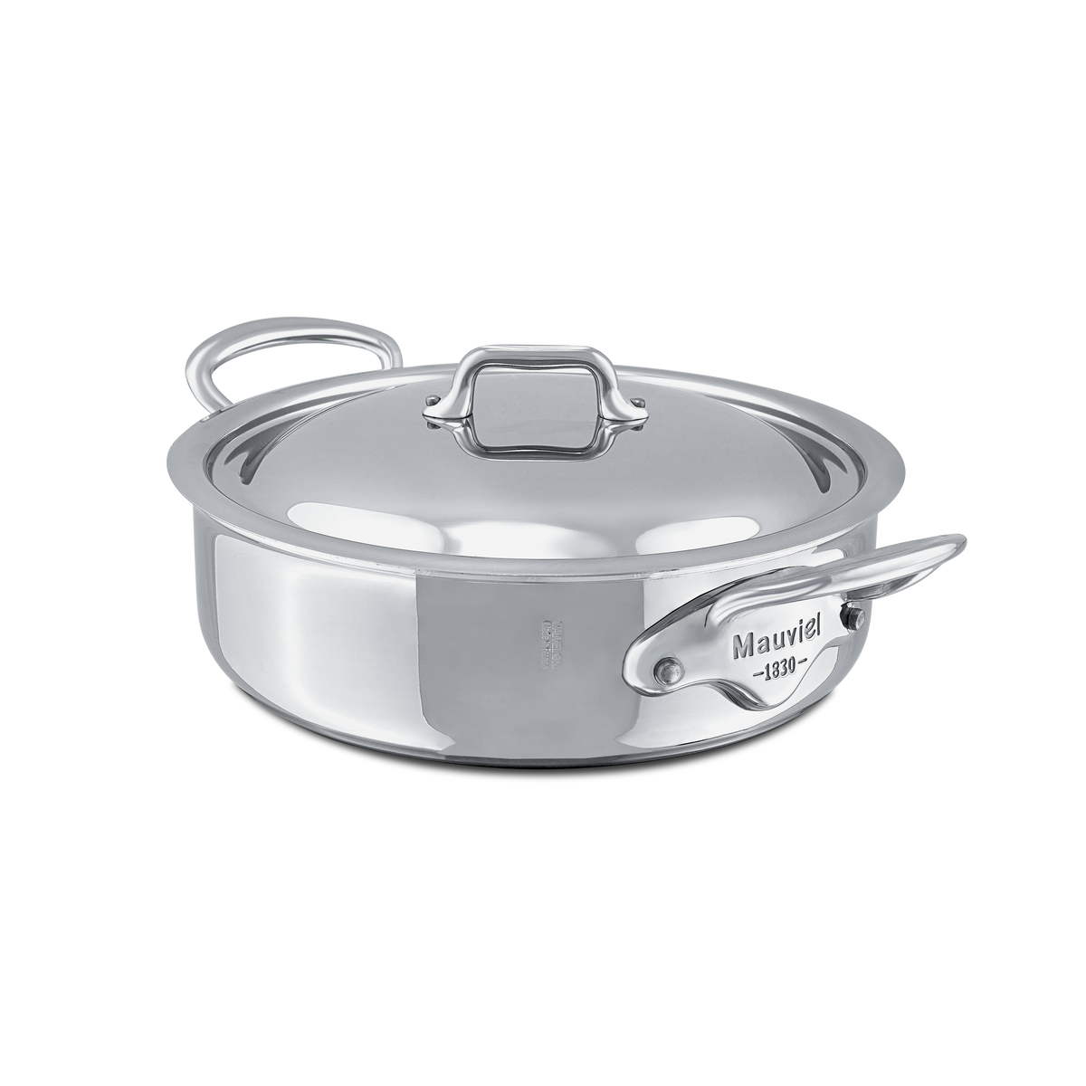 Mauviel 1830 M'COOK 5-Ply Rondeau With Lid, Cast Stainless Steel Handle