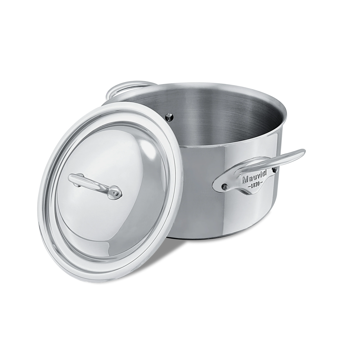Mauviel stainless steel pot with a lid