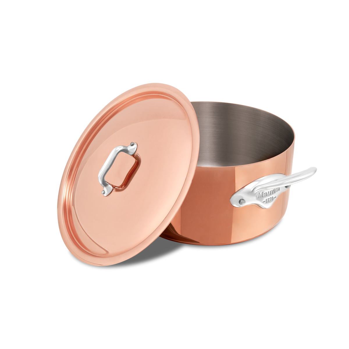 Mauviel 1830 M'3 S Copper Stewpan With Lid, Cast Stainless Steel Handles, 6.3-Qt