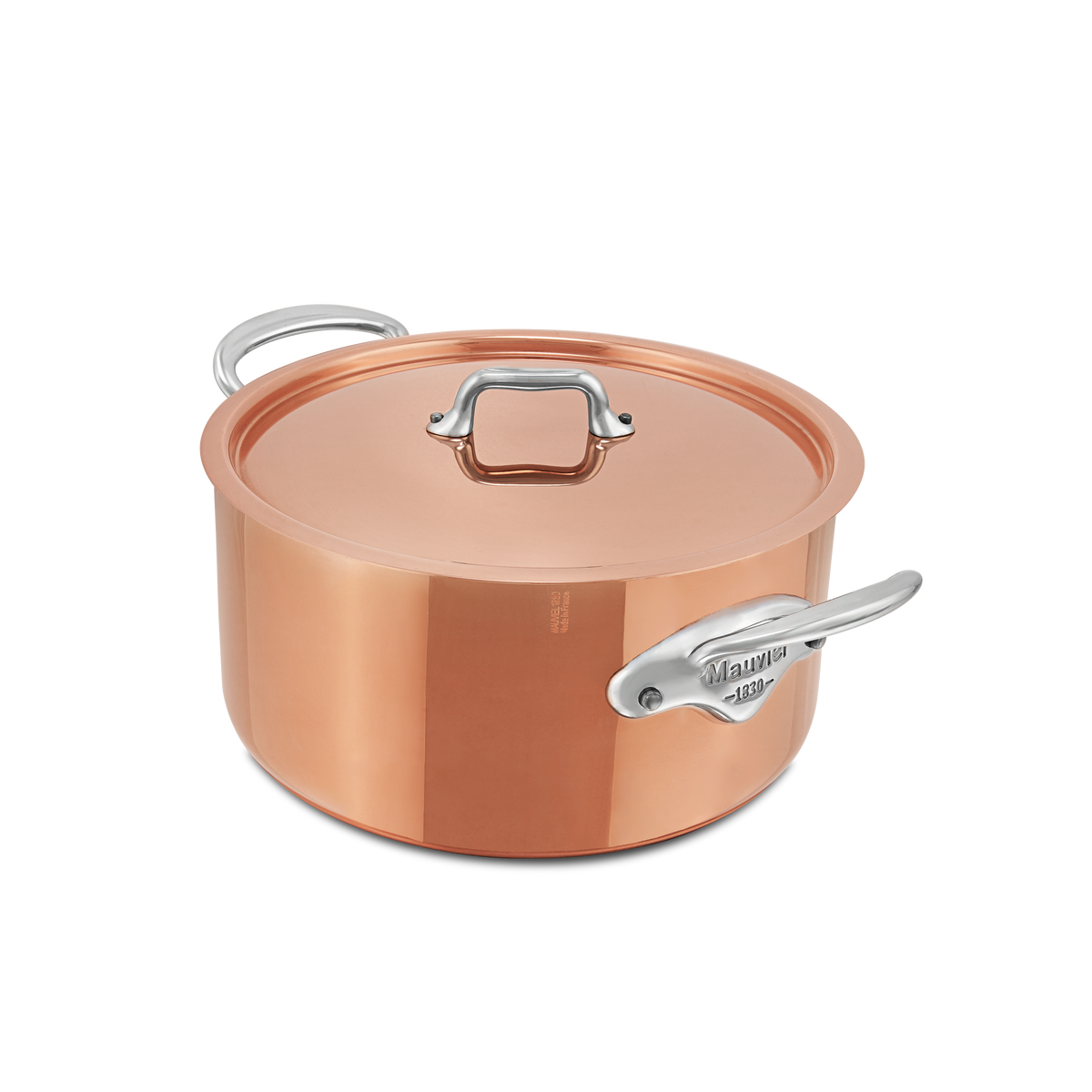 Mauviel 1830 M'3 S Copper Stewpan With Lid, Cast Stainless Steel Handles, 6.3-Qt