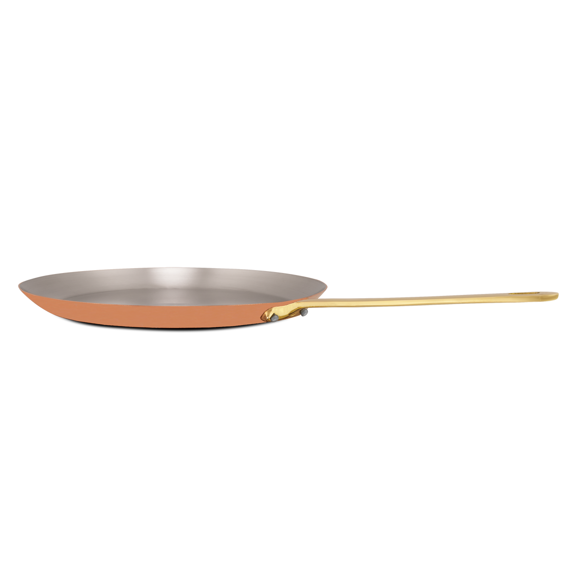 Mauviel 1830 M'Heritage M'150 B Copper Crepe Pan With Brass Handle, 10.2 In