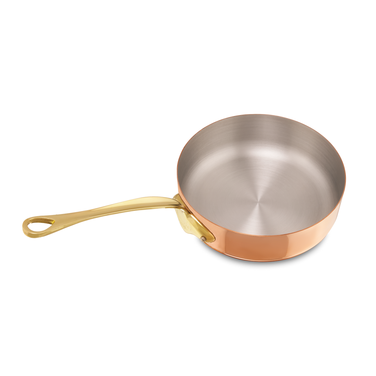Mauviel 1830 M'Heritage M'150 B Copper Saute Pan With Lid, Brass Handle