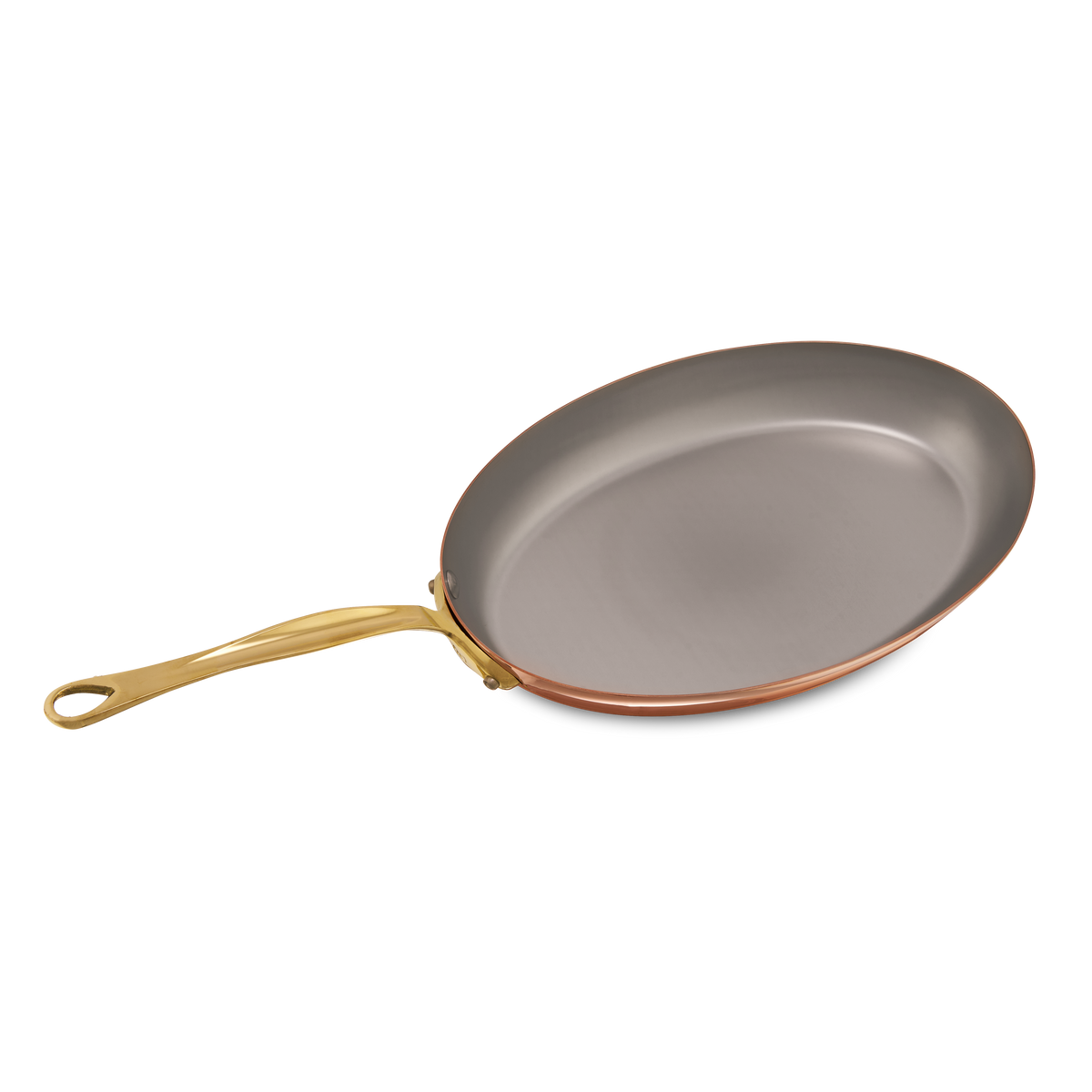 Mauviel 1830 M'Heritage M'150 B Copper Oval Frying Pan With Brass Handle