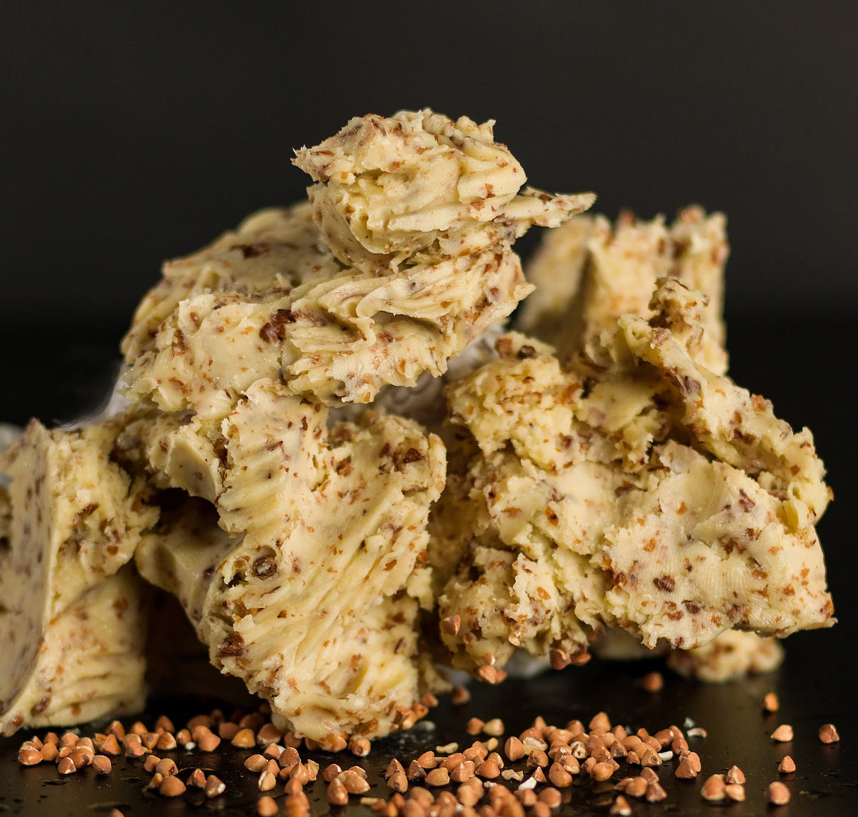 Artisanal butter with buckwheat seeds, creamy texture, premium quality, gluten-free, keto-friendly