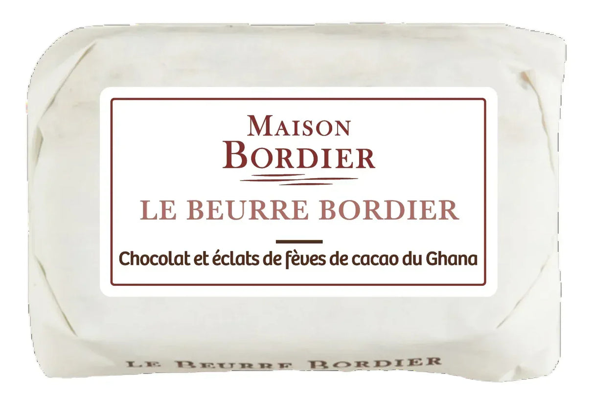 Maison Bordier chocolate & cocoa nib butter, artisan French butter with Ghana cocoa, premium quality