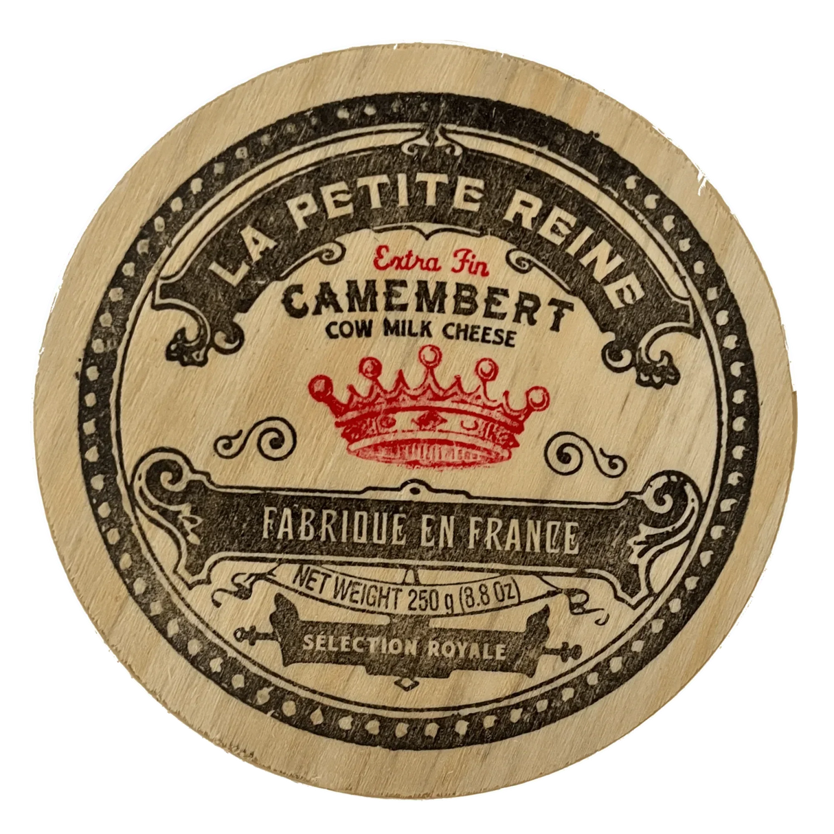 La Petite Reine Extra Fin Camembert cow milk cheese, artisan French cheese, 250g, Selection Royale, made in France