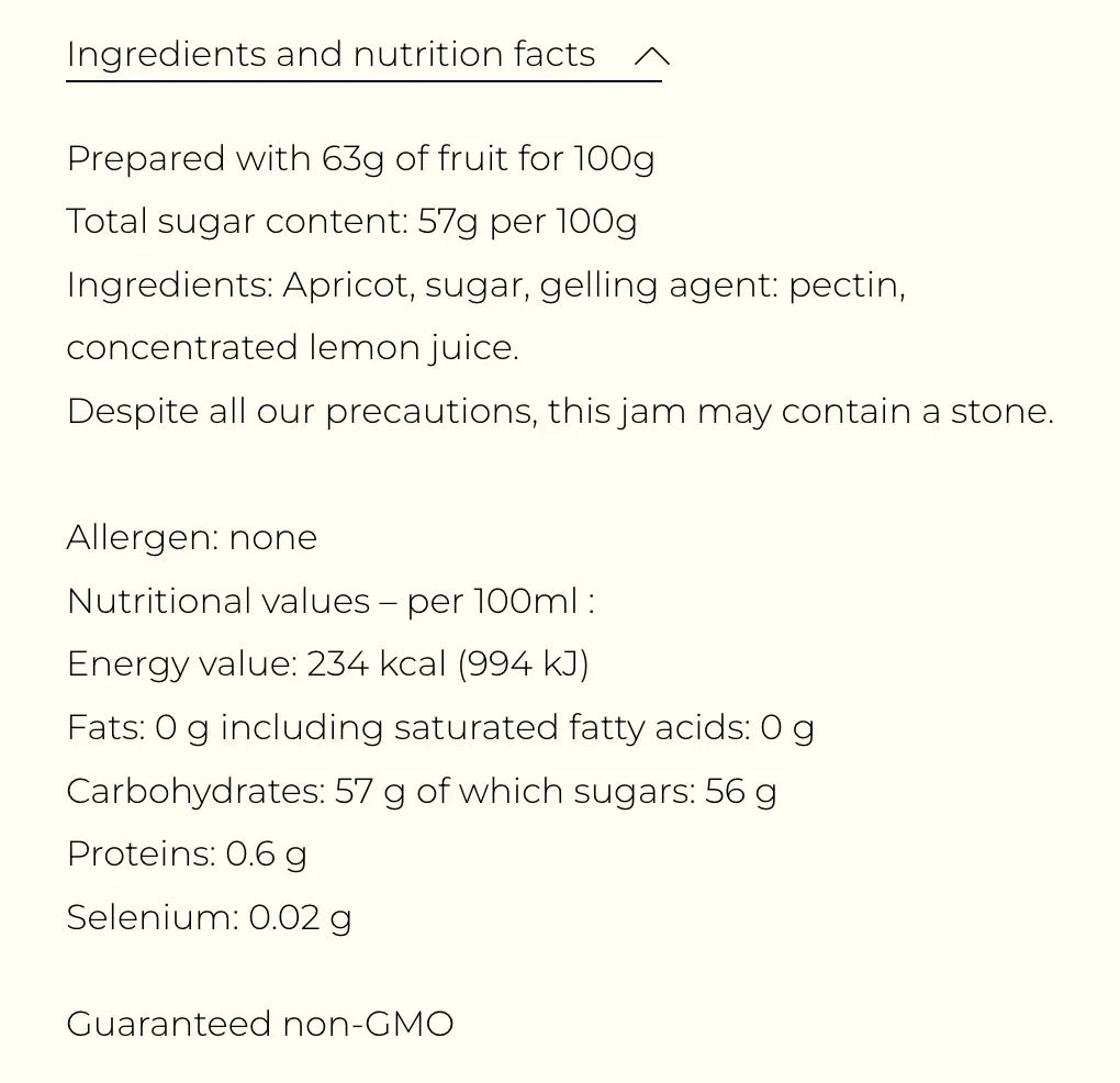 Apricot Bergeron Extra Jam by Alain Milliat, 10.6 oz (300g) | GMO-Free | Imported from France - The French Pantry