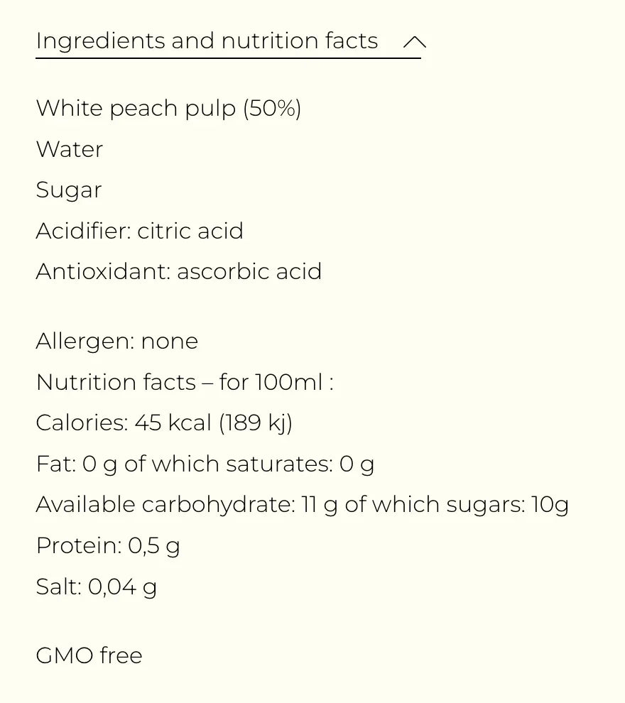 White Peach Nectar by Alain Milliat, 6.7 fl oz | GMO-Free | Imported from France - The French Pantry