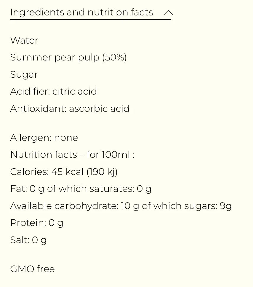 Williams Pear Nectar by Alain Milliat, 6.7 fl oz | GMO-Free | Imported from France - The French Pantry