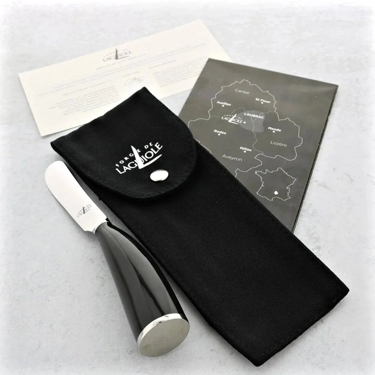 Forge de Laguiole Black Horn Tip Butter Knife - The French Pantry