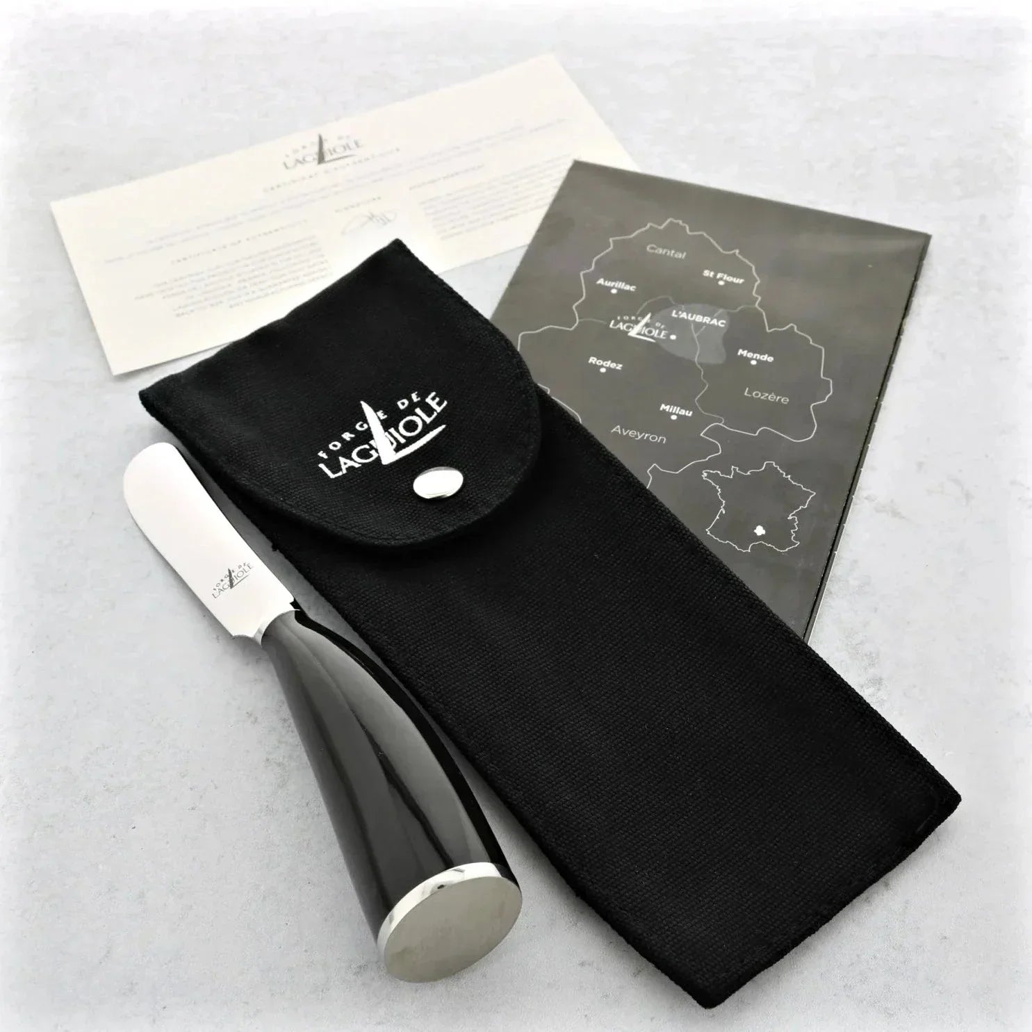 Forge de Laguiole Black Horn Tip Butter Knife - The French Pantry