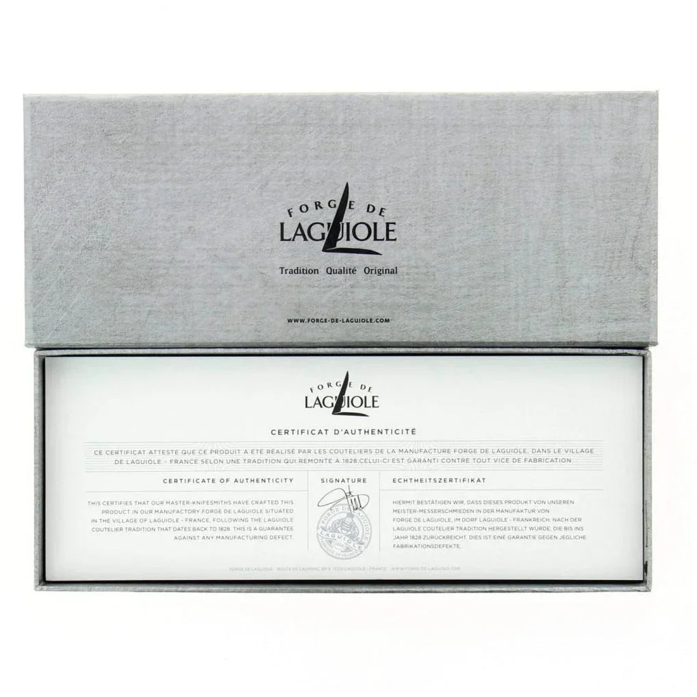 Forge de Laguiole authentic knife certificate, artisan-made French cutlery, tradition quality original