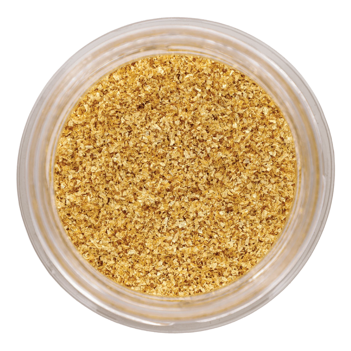 Jar of edible 23 carat gold powder for luxury dessert and food decoration