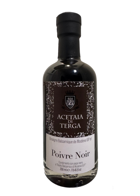 PGI Balsamic Vinegar and Black Pepper by Terga (8.45 fl oz) | Imported from Modena, Italy - The French Pantry