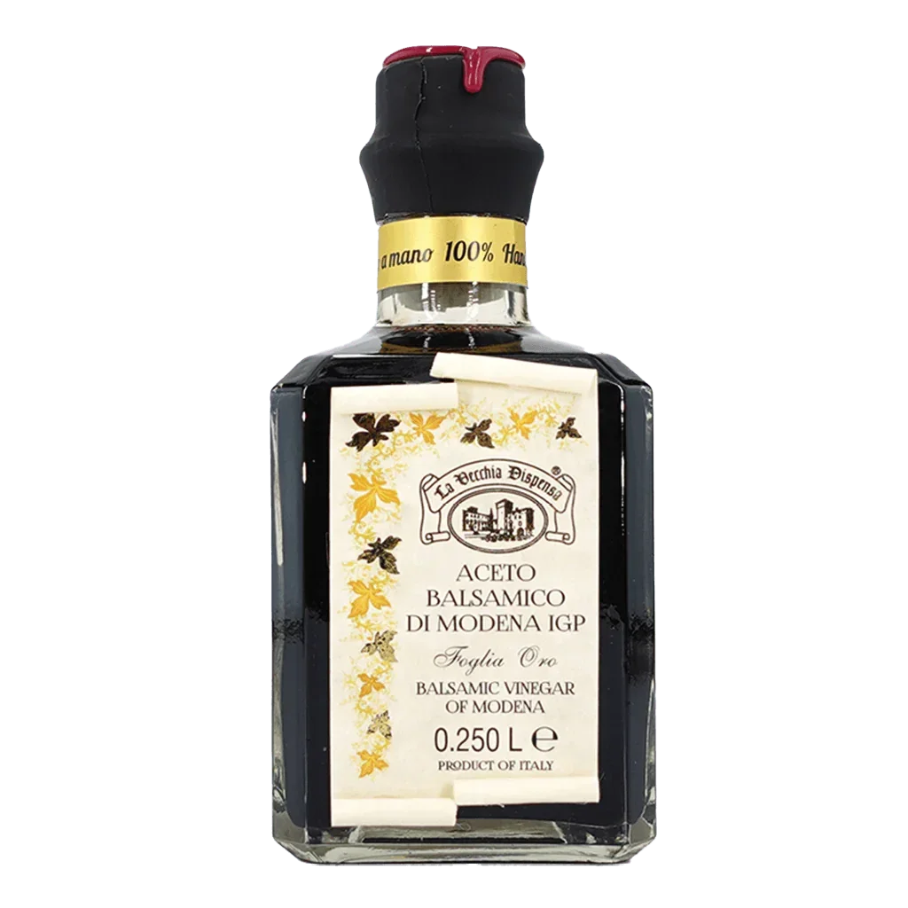 Premium Balsamic Vinegar of Modena IGP, artisan-made, 0.25L, product of Italy, gold leaf design