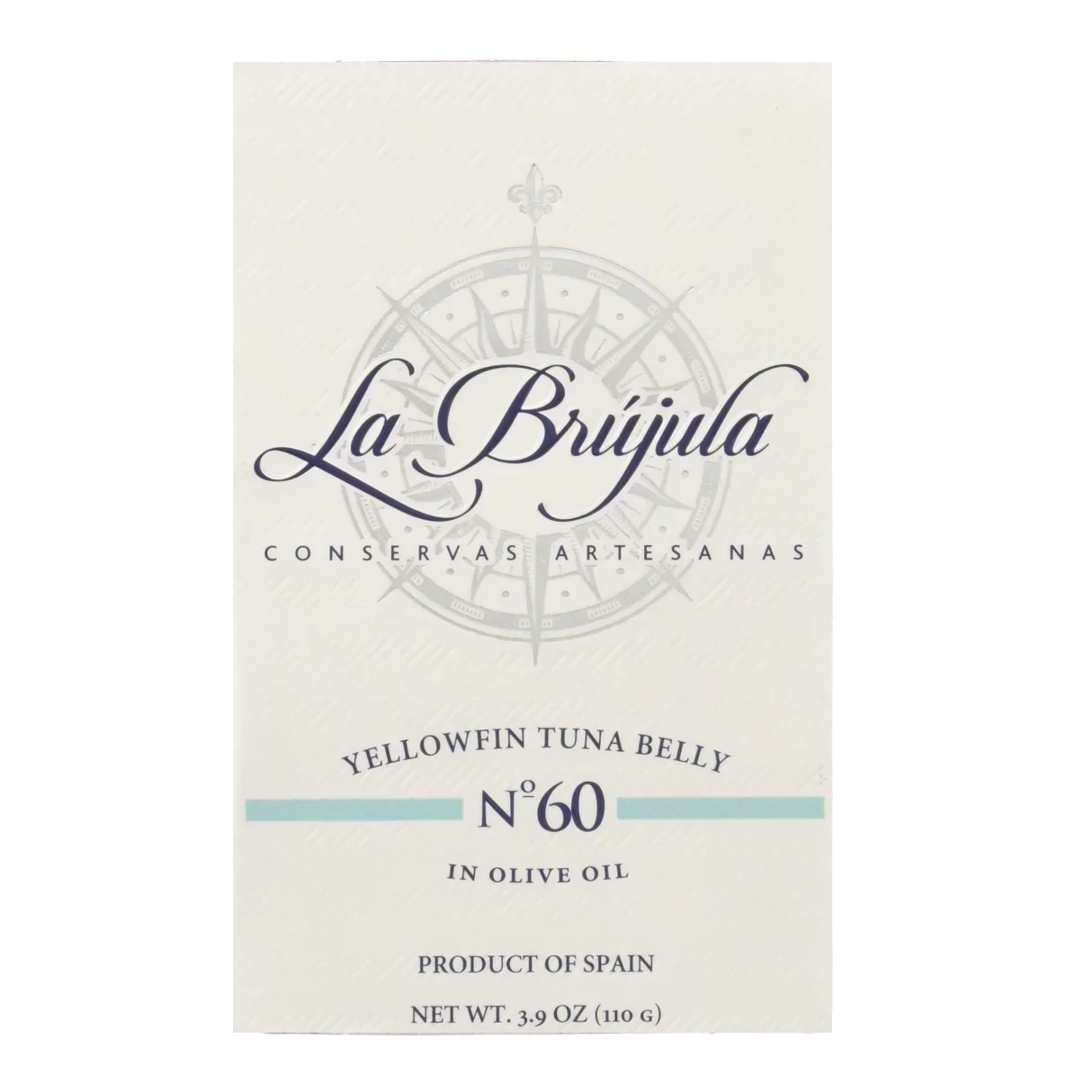 La Brújula Yellowfin Tuna Belly No. 60 in Olive Oil, artisanal Spanish product