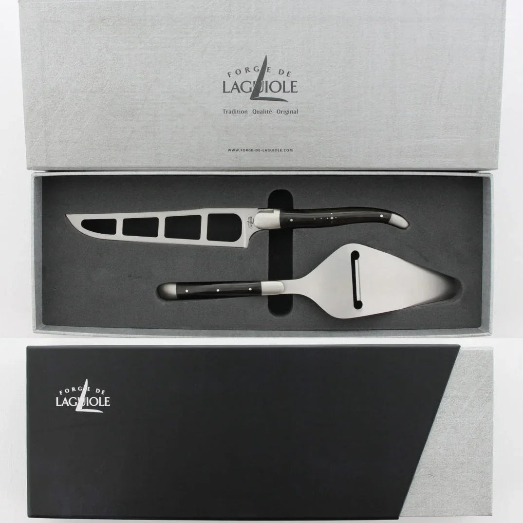 Laguiole Cheese Set "Barthélemy" - Ebony Handle - By Forge de Laguiole - The French Pantry