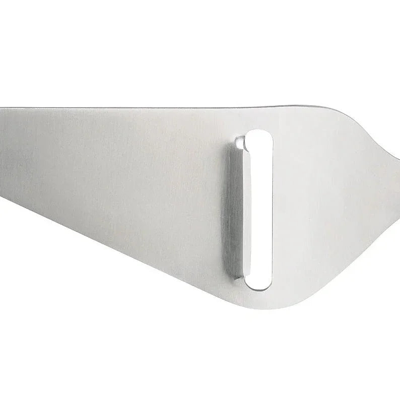 Stainless steel cheese knife with sleek design for artisanal cheese slicing