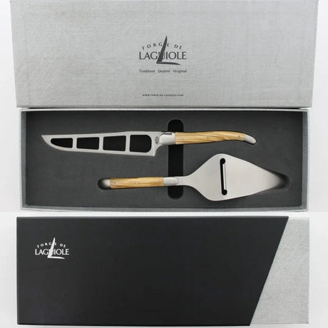 Laguiole Cheese Set "Barthélemy" - Olive Wood Handle - By Forge de Laguiole - The French Pantry