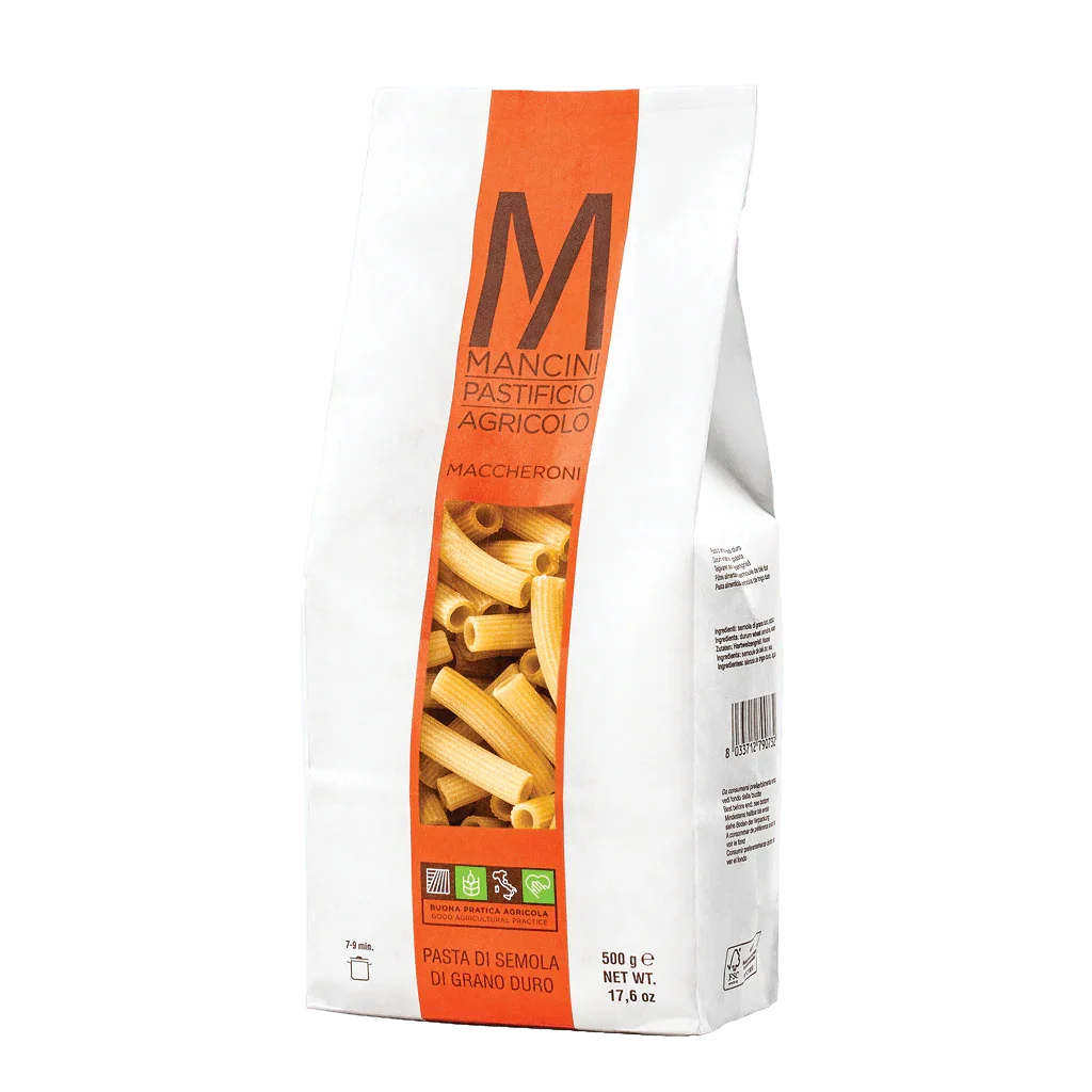 Maccheroni Pasta by Mancini Pastificio Agricolo (17.6 oz) | Semolina and water only | Imported from Italy - The French Pantry