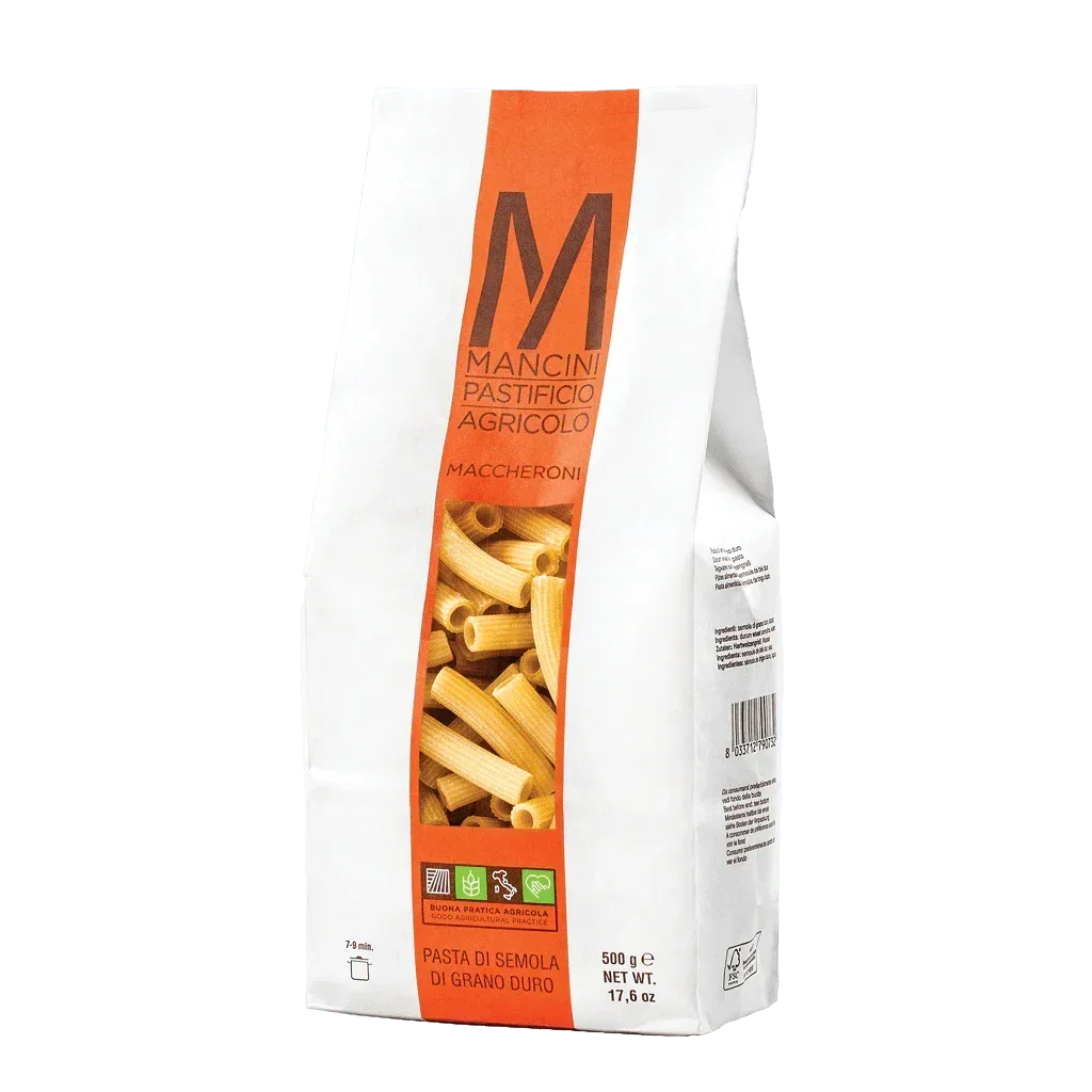 Mancini Maccheroni pasta, artisan-made, durum wheat, premium quality, 500g