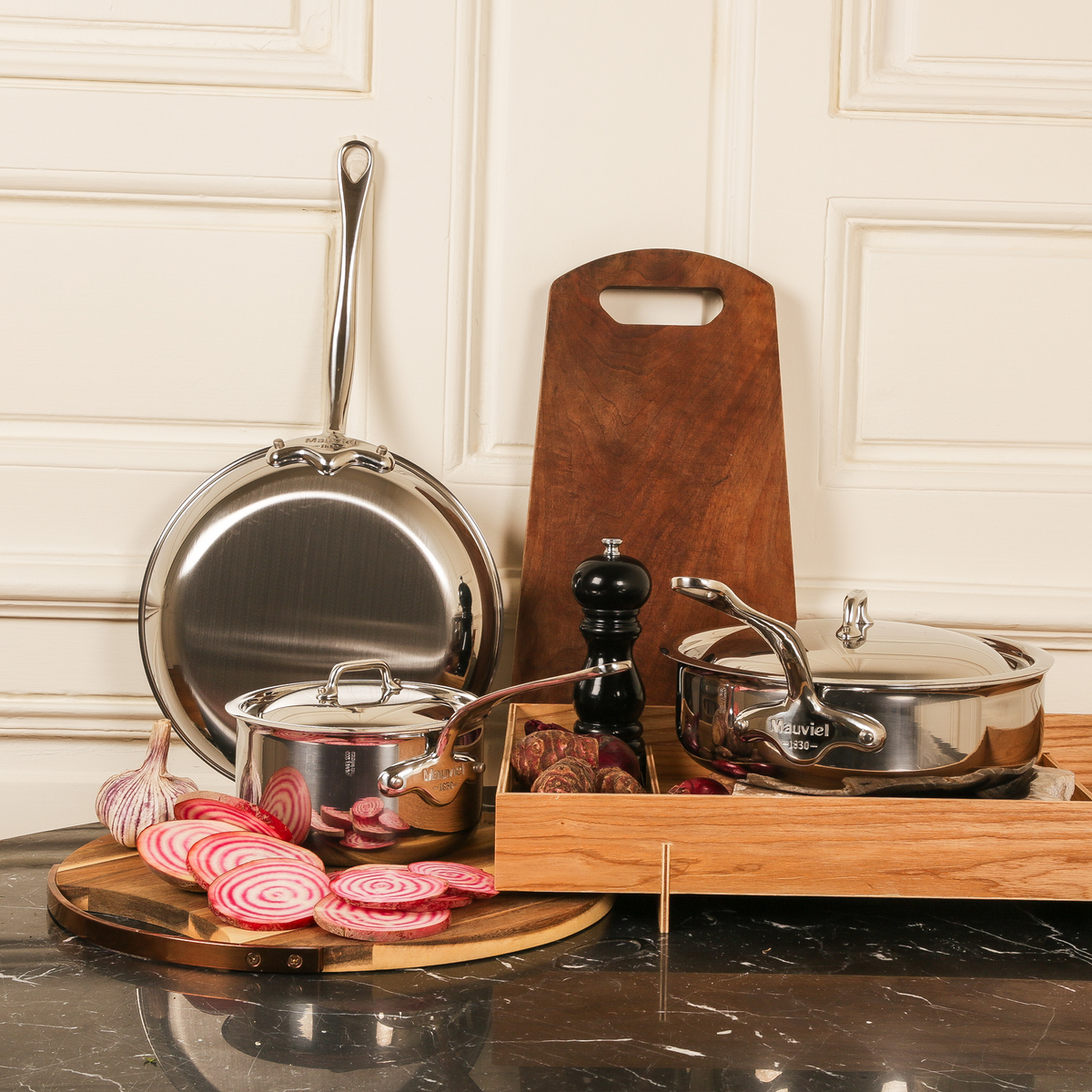 Mauviel 1830 M'COOK 5-Ply 5-Piece Cookware Set With Cast Stainless Steel Handles