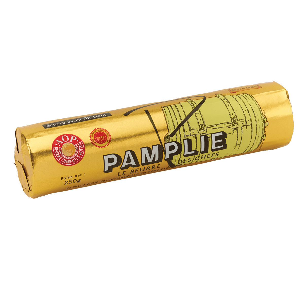 Pamplie AOP French butter, 250g, extra fine, traditional bar packaging, artisan-made, premium quality