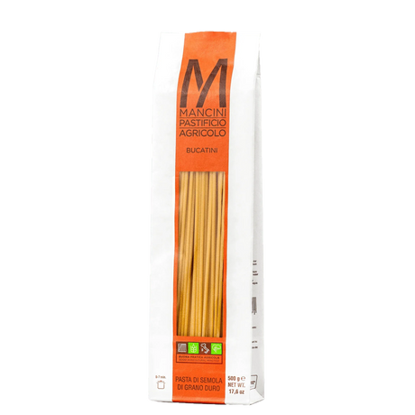 Bucatini Pasta by Mancini Pastificio Agricolo (17.6 oz) | Semolina and water only | Imported from Italy - The French Pantry