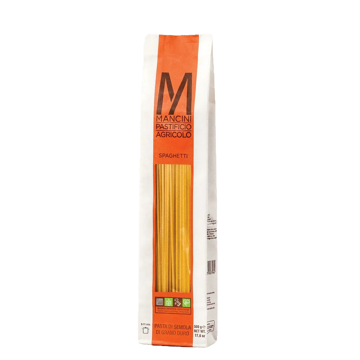 Mancini Spaghetti Pasta, artisan-made, durum wheat, premium quality, 500g
