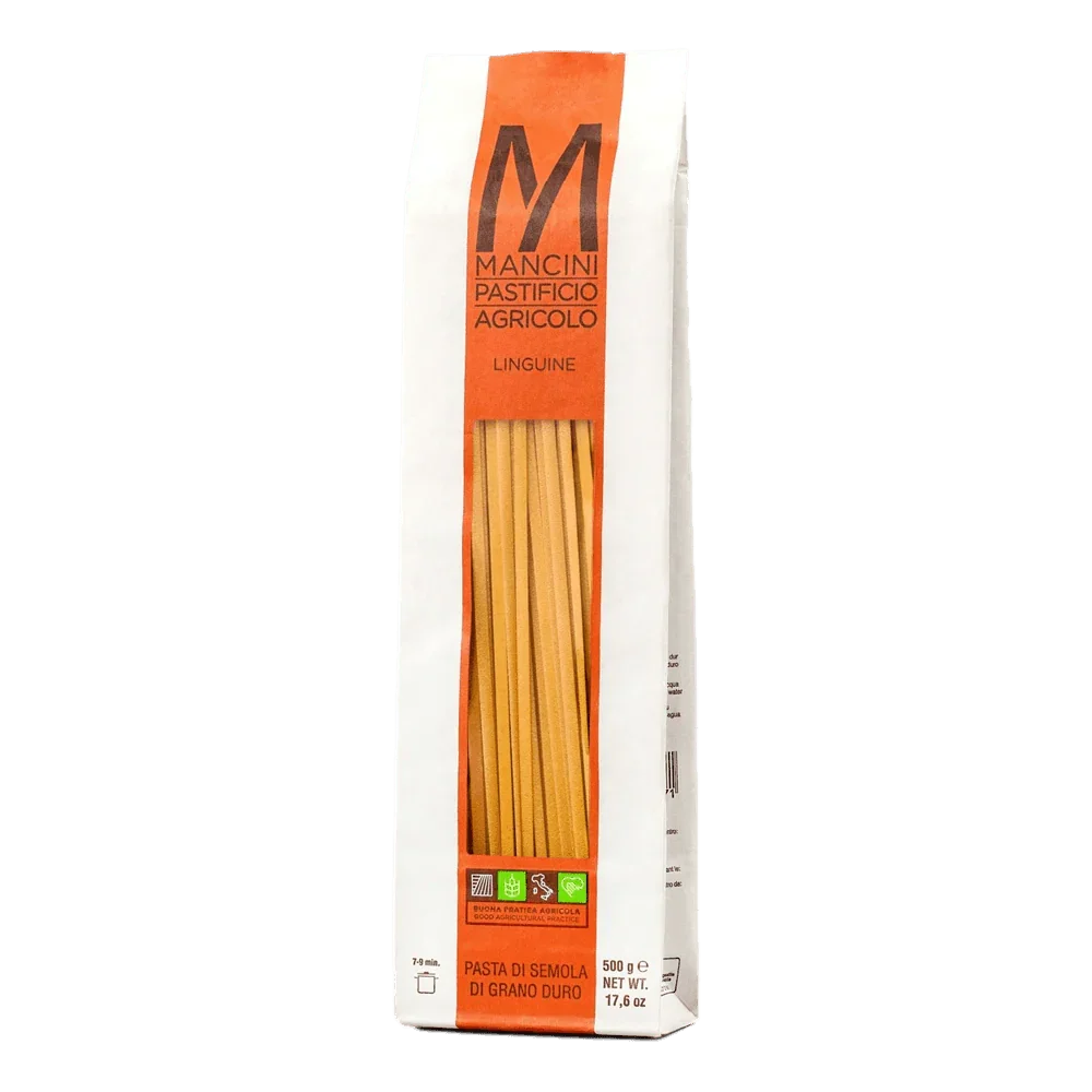 Linguine Pasta by Mancini Pastificio Agricolo (17.6 oz) | Semolina and water only | Imported from Italy - The French Pantry