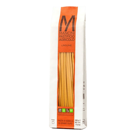 Linguine Pasta by Mancini Pastificio Agricolo (17.6 oz) | Semolina and water only | Imported from Italy - The French Pantry