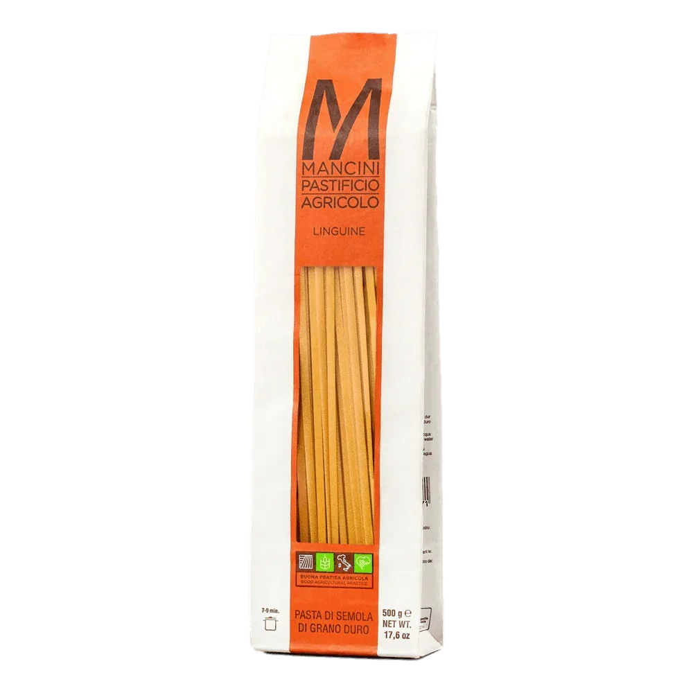 Mancini Linguine Pasta, artisan-made, durum wheat, premium Italian pasta for gourmet cooking