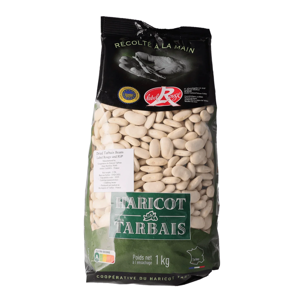 Dried Tarbais beans, Label Rouge, IGP, 1kg, French artisanal, hand-harvested, premium quality, gluten-free, non-GMO
