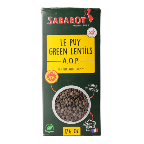 Green Lentils Du Puy P.D.O by Sabarot (17.6 oz) | Vegan | Imported from France - The French Pantry