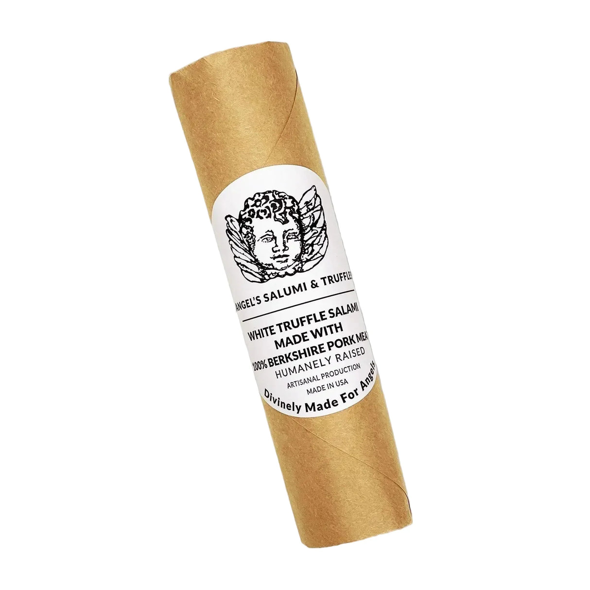 White truffle salami made with 100% Berkshire pork, artisanal, humanely raised, USA-made
