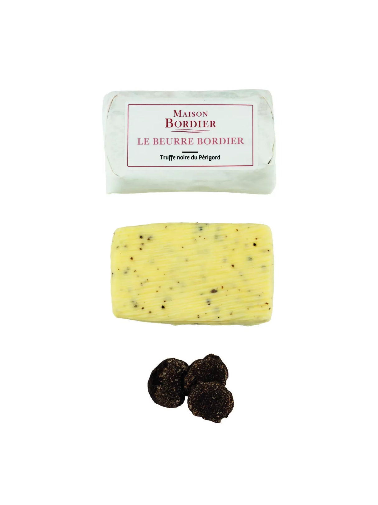 Churned Perigord Black Truffle Butter by Bordier (4.4 oz) | Hand-made, Grass Fed | Imported from France - The French Pantry