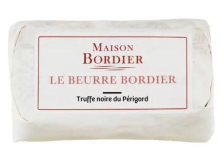 Maison Bordier French truffle butter bar with white paper packaging, premium artisan imported