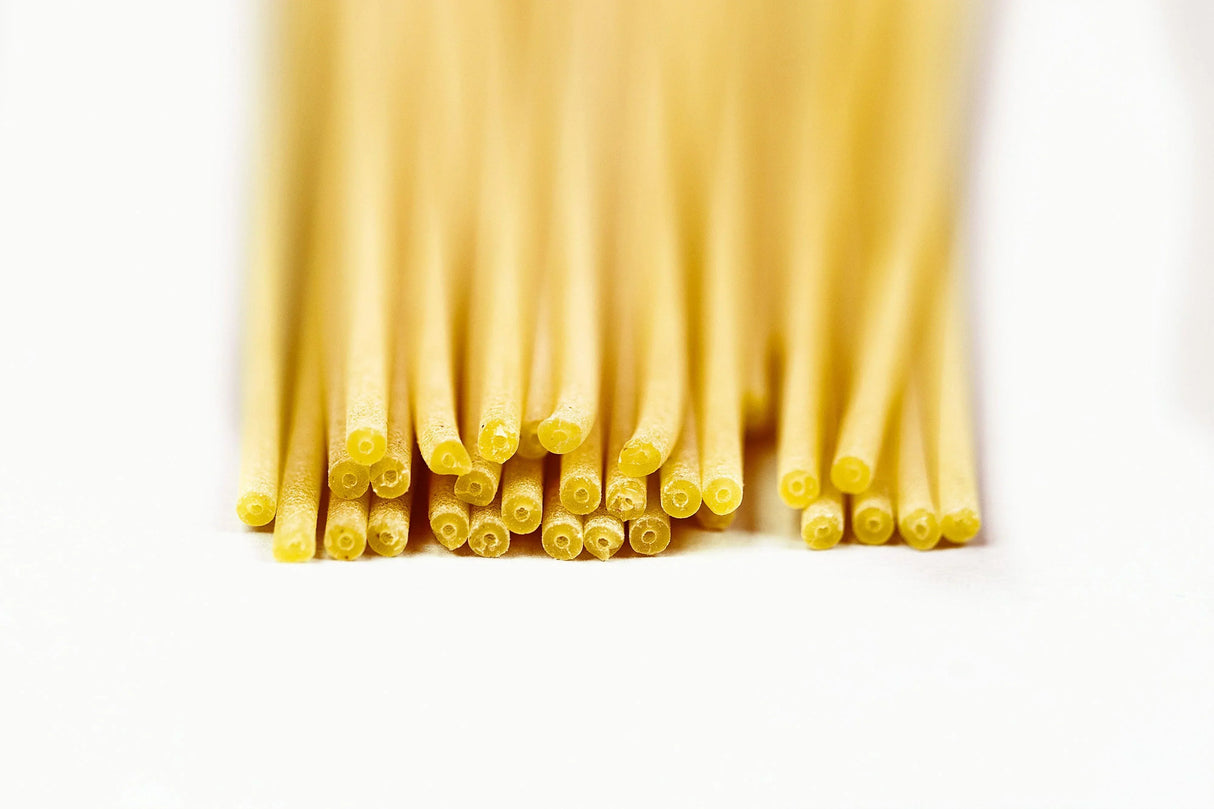 Premium Italian pasta, artisan-made, all-natural, high-protein, clean-label