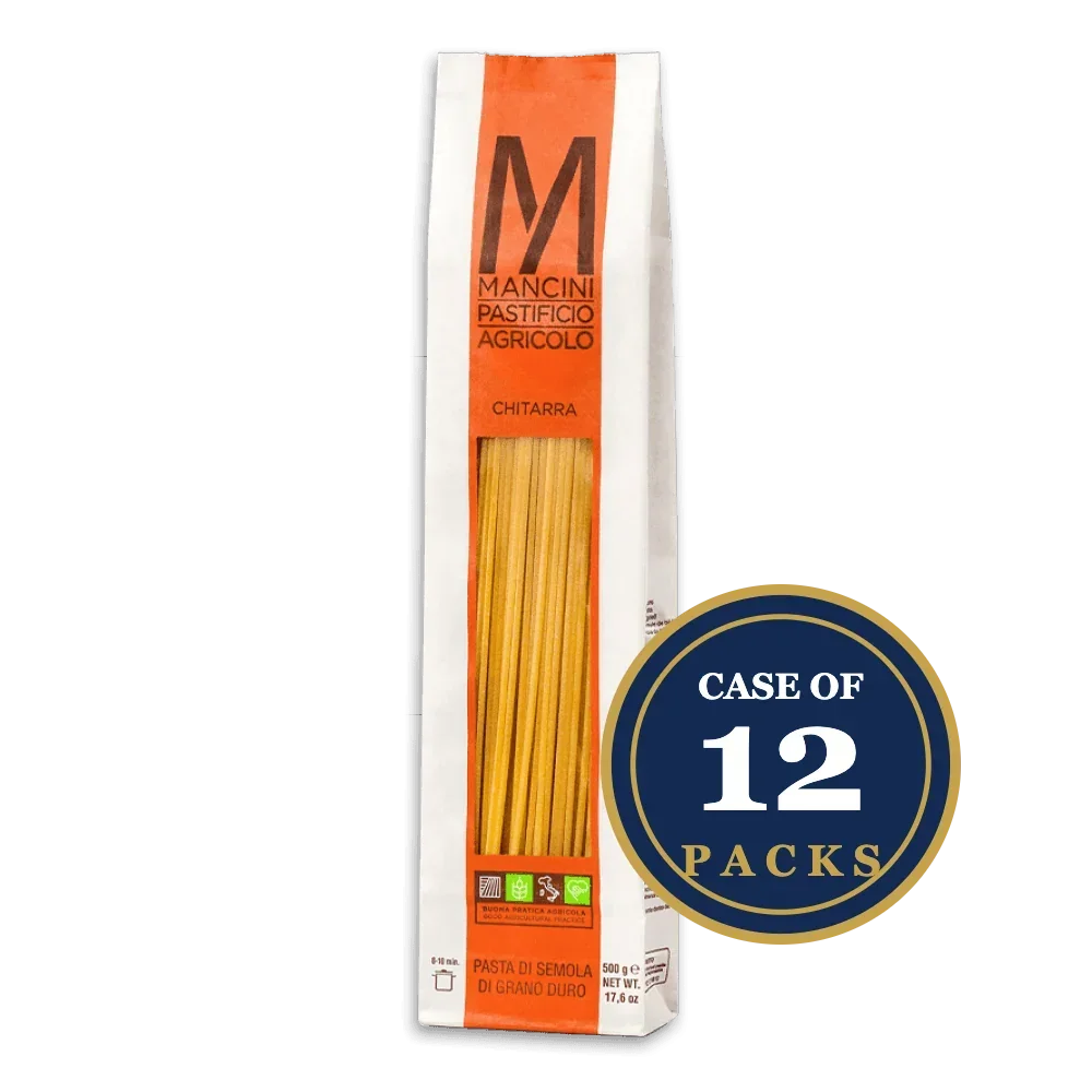 Mancini Chitarra pasta, durum wheat, artisan-made, case of 12 packs