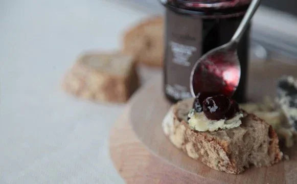 Artisan French jam on buttered bread, artisan-made, all-natural, premium quality