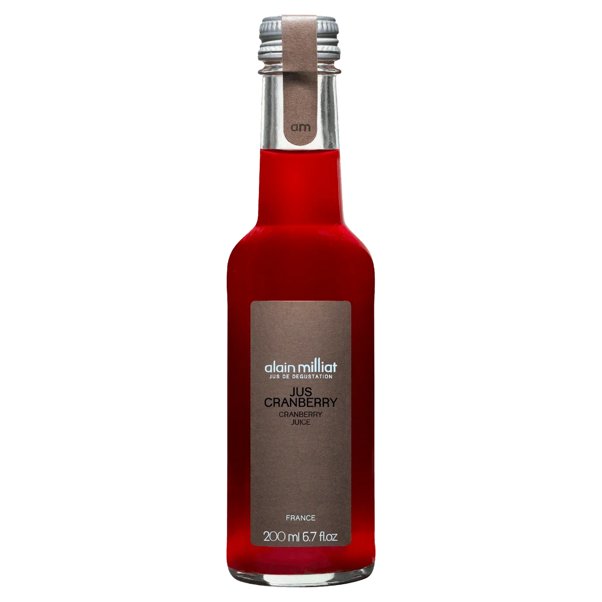 Alain Milliat cranberry juice, 200ml French premium beverage, vibrant red, artisan-made, clean-label