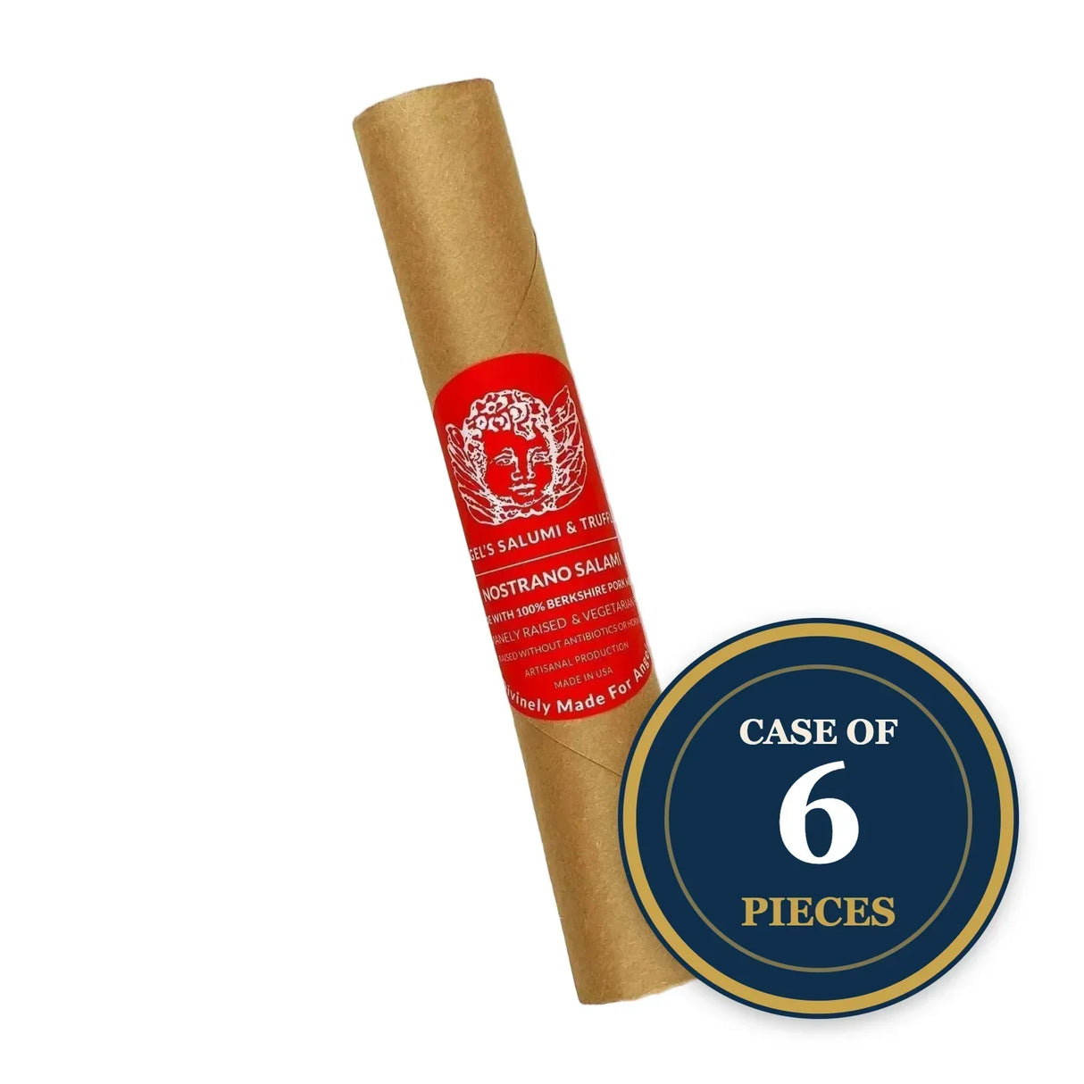 Nostrano Salami wrapped in brown paper, artisanal, antibiotic-free, case of 6 pieces