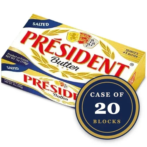 Case of 20 blocks of President Salted Butter from France