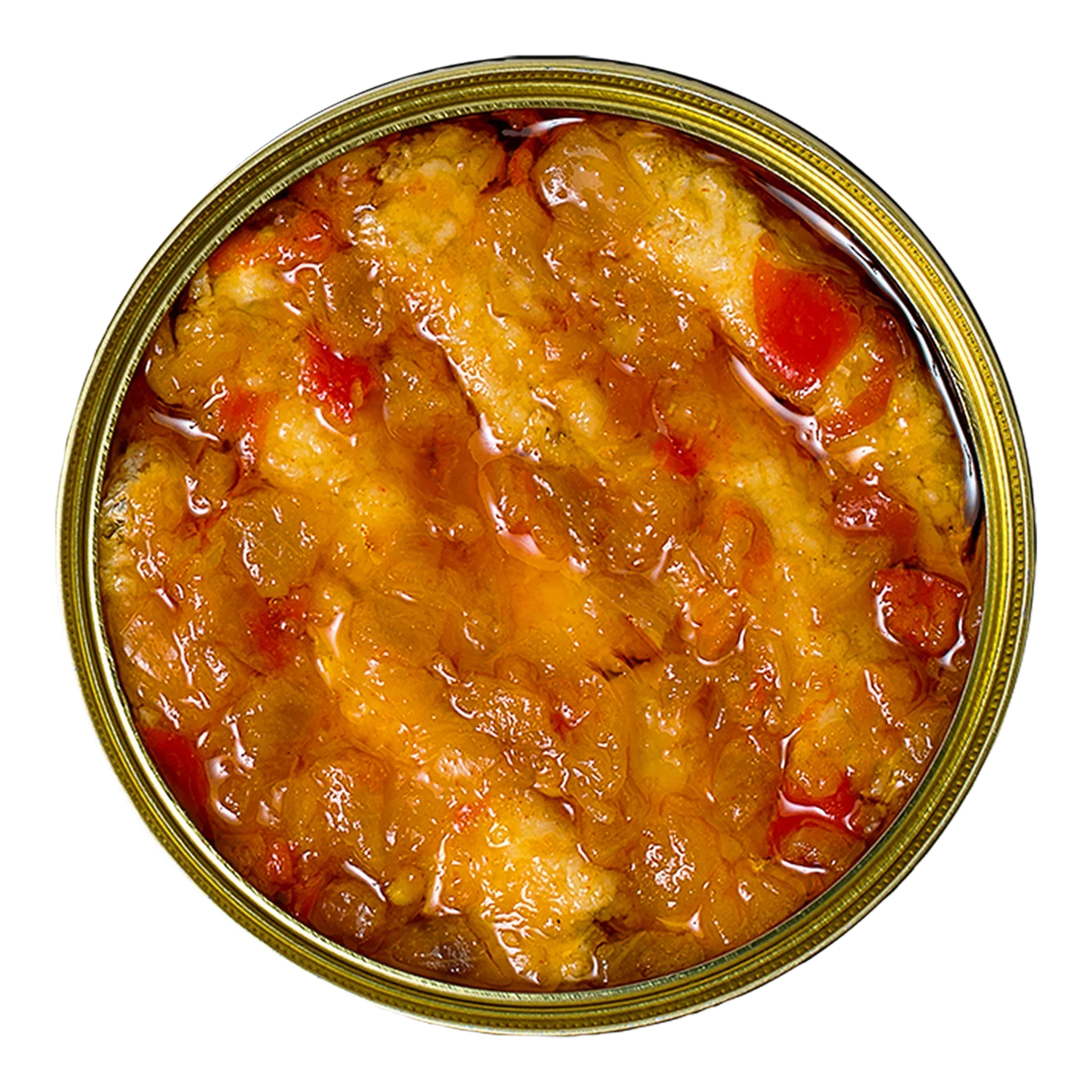 Open tin of La Brujula stewed sardines, Spanish conserva
