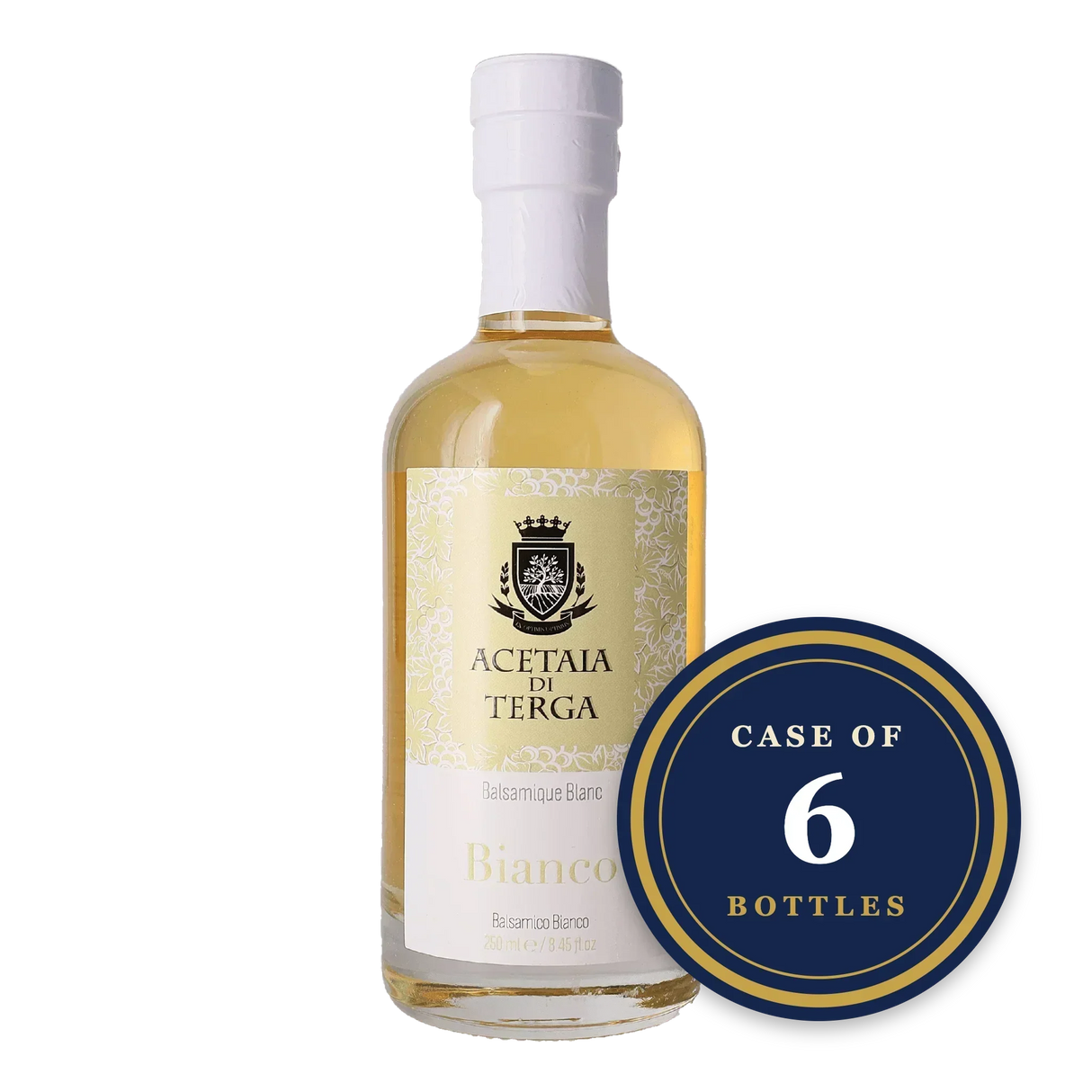 Acetaia di Terga Bianco Balsamic Vinegar, case of 6 bottles, premium artisanal white balsamic
