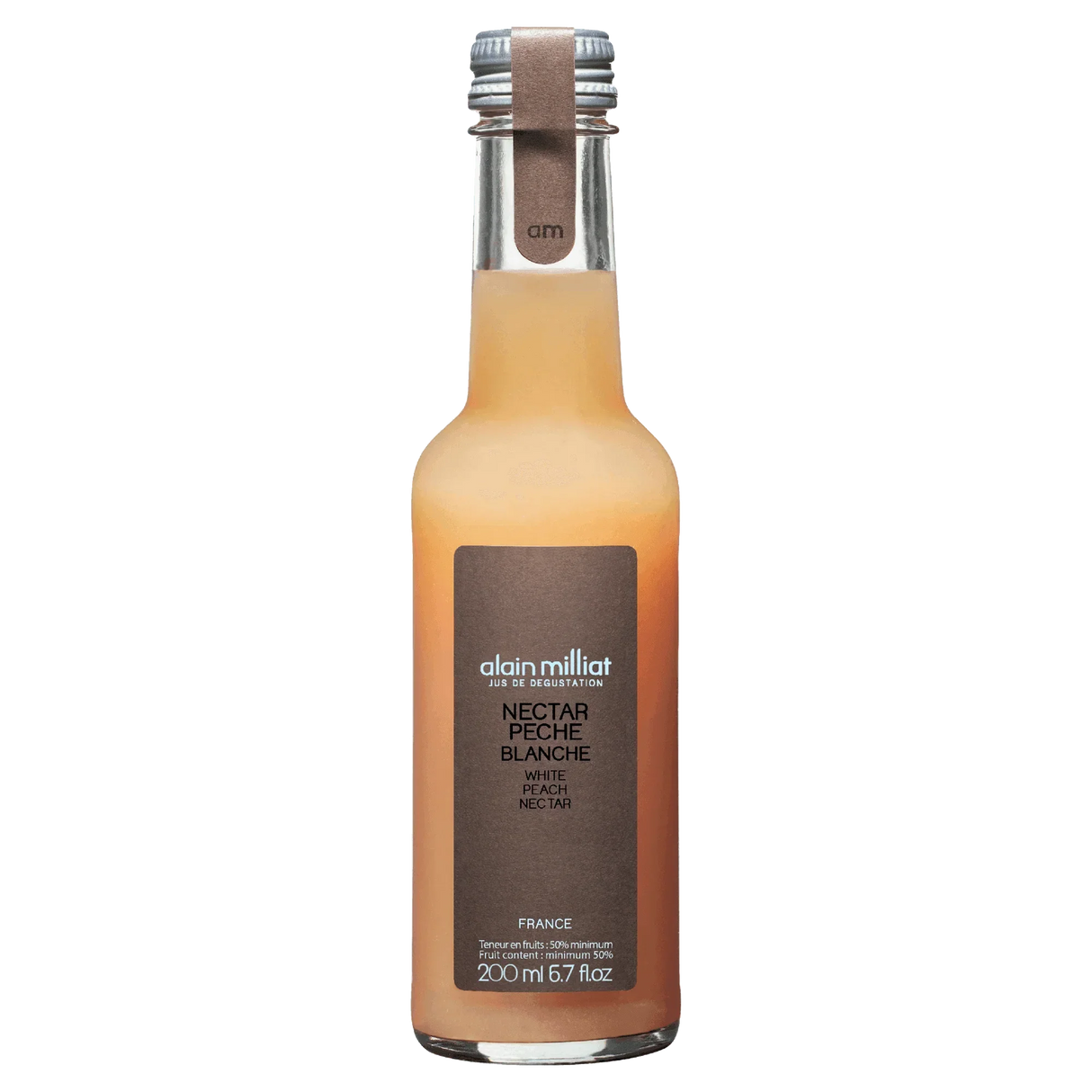 Alain Milliat White Peach Nectar, 200ml French fruit juice, artisan-made, premium quality, 50% fruit content