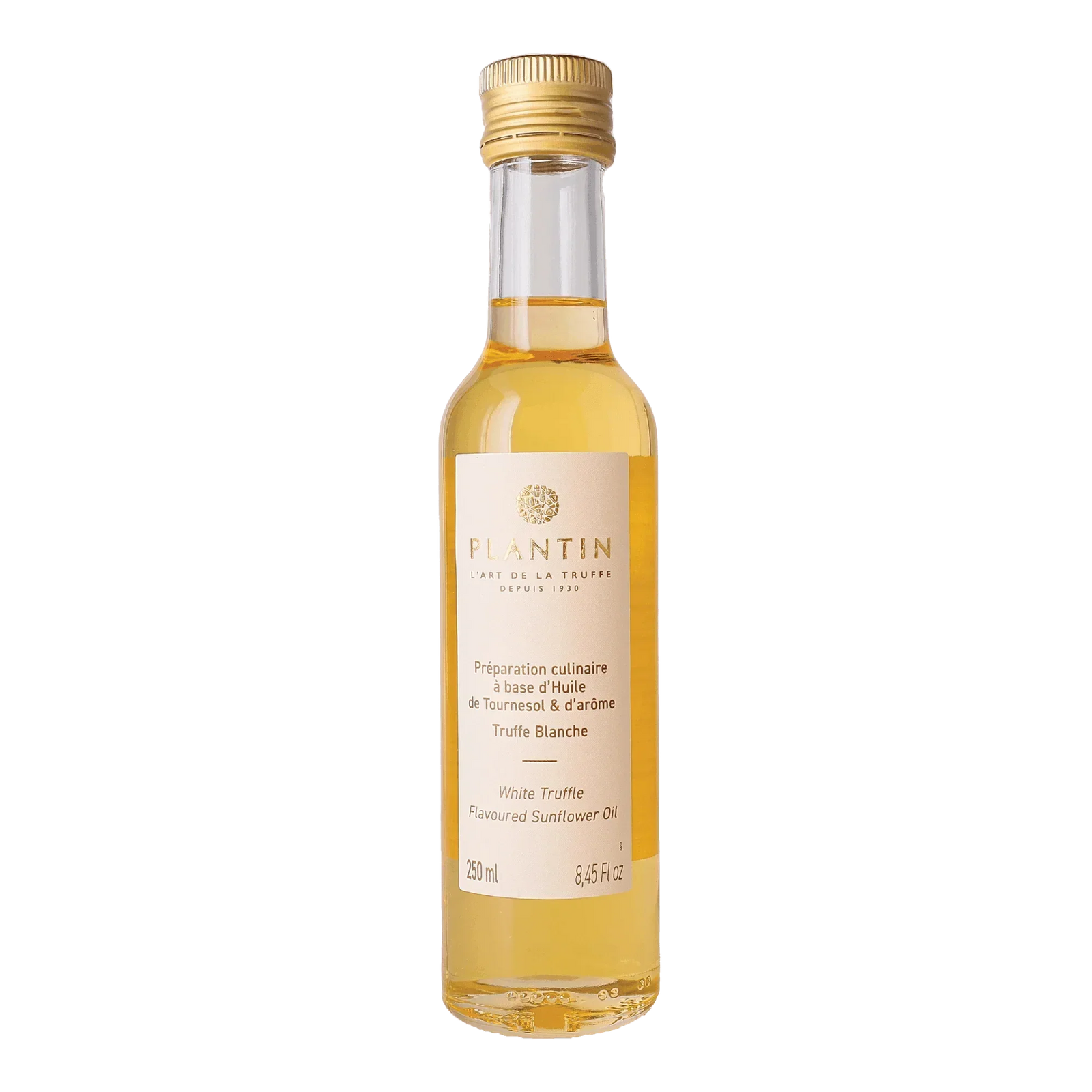 Plantin White Truffle Flavoured Sunflower Oil, 250ml artisan culinary oil for gourmet cooking