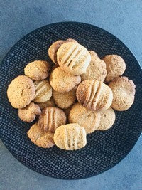 French butter shortbread cookies made with buckwheat flour and Bordier Madagascar vanilla butter