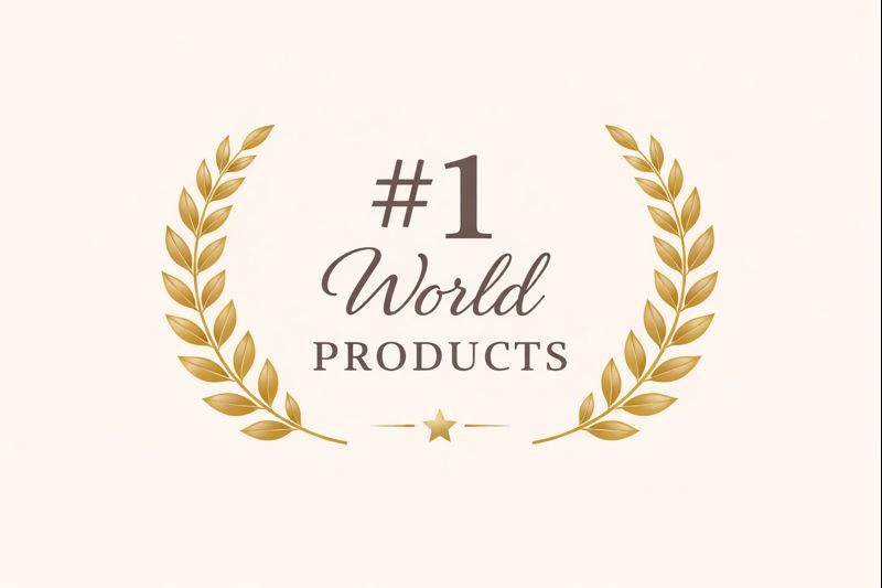 #1 World Products gold laurel badge, premium French pantry food award image